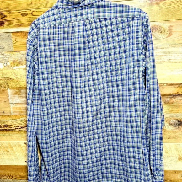 Vintage Ralph Lauren Custom Fit USL purple yellow  plaid preppy 90s flannel - Picture 4 of 4